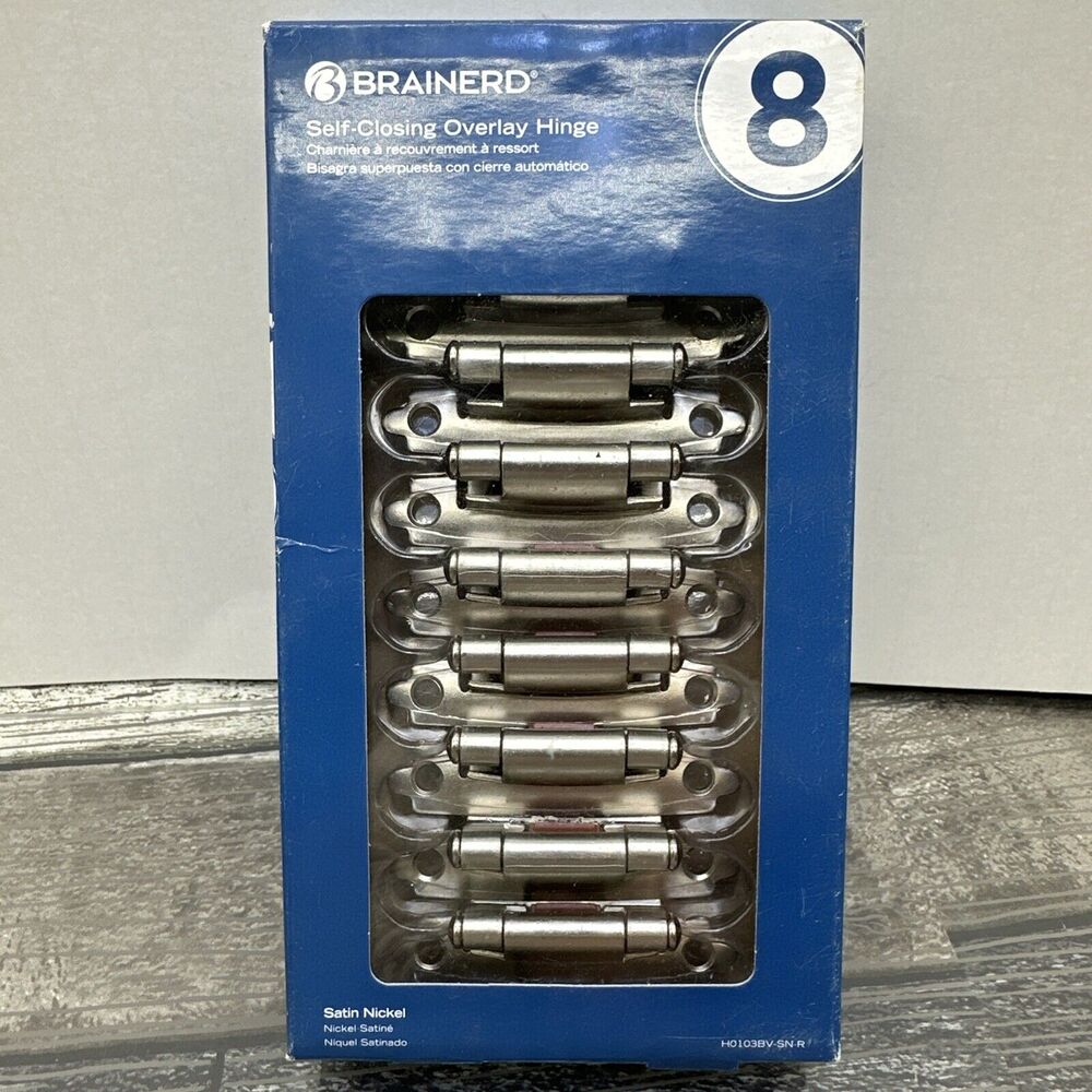 Brainerd Self Closing Overlay Cabinet Hinge 8 Pack & Hardware {T}